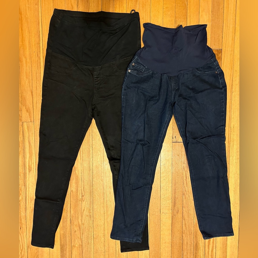 Indigo blue maternity jeans